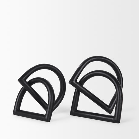Locke Large Matte Black Metal Decorative Object from Mercana - Luna Furniture