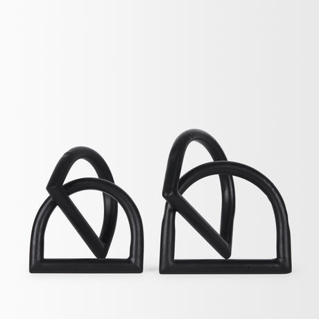 Locke Large Matte Black Metal Decorative Object from Mercana - Luna Furniture