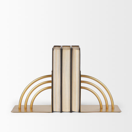 Hope Gold Metal Bookends from Mercana - Luna Furniture