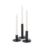 Noir Matte Black Metal Candle Holders (Set of 3) from Mercana - Luna Furniture
