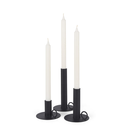 Noir Matte Black Metal Candle Holders (Set of 3) from Mercana - Luna Furniture
