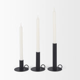 Noir Matte Black Metal Candle Holders (Set of 3) from Mercana - Luna Furniture