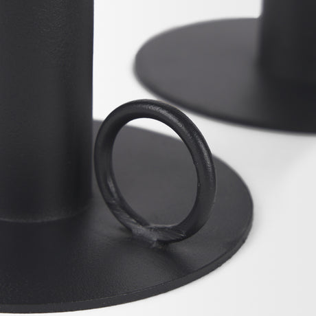 Noir Matte Black Metal Candle Holders (Set of 3) from Mercana - Luna Furniture