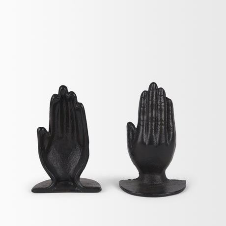 Praying Hands Bronze Cast Iron Book Ends from Mercana - Luna Furniture