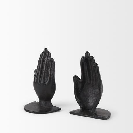 Praying Hands Bronze Cast Iron Book Ends from Mercana - Luna Furniture