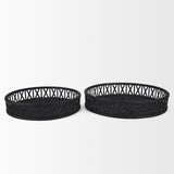 Thea Matte Black Wicker Trays (Set of 2) from Mercana - Luna Furniture