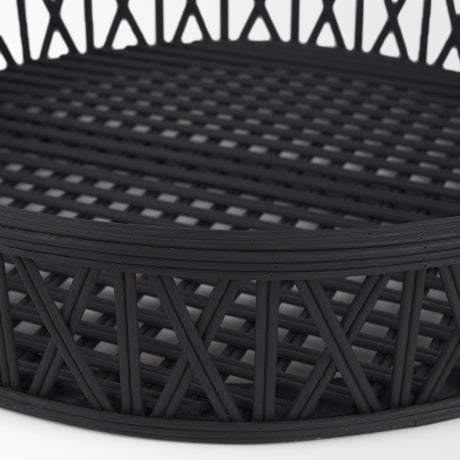 Thea Matte Black Wicker Trays (Set of 2) from Mercana - Luna Furniture