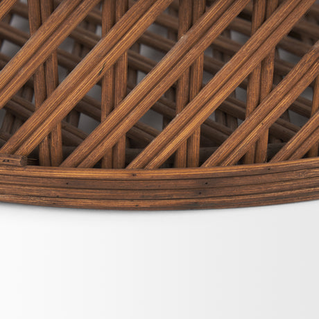 Thala Medium Brown Round Wicker Tray (Set of 2) from Mercana - Luna Furniture