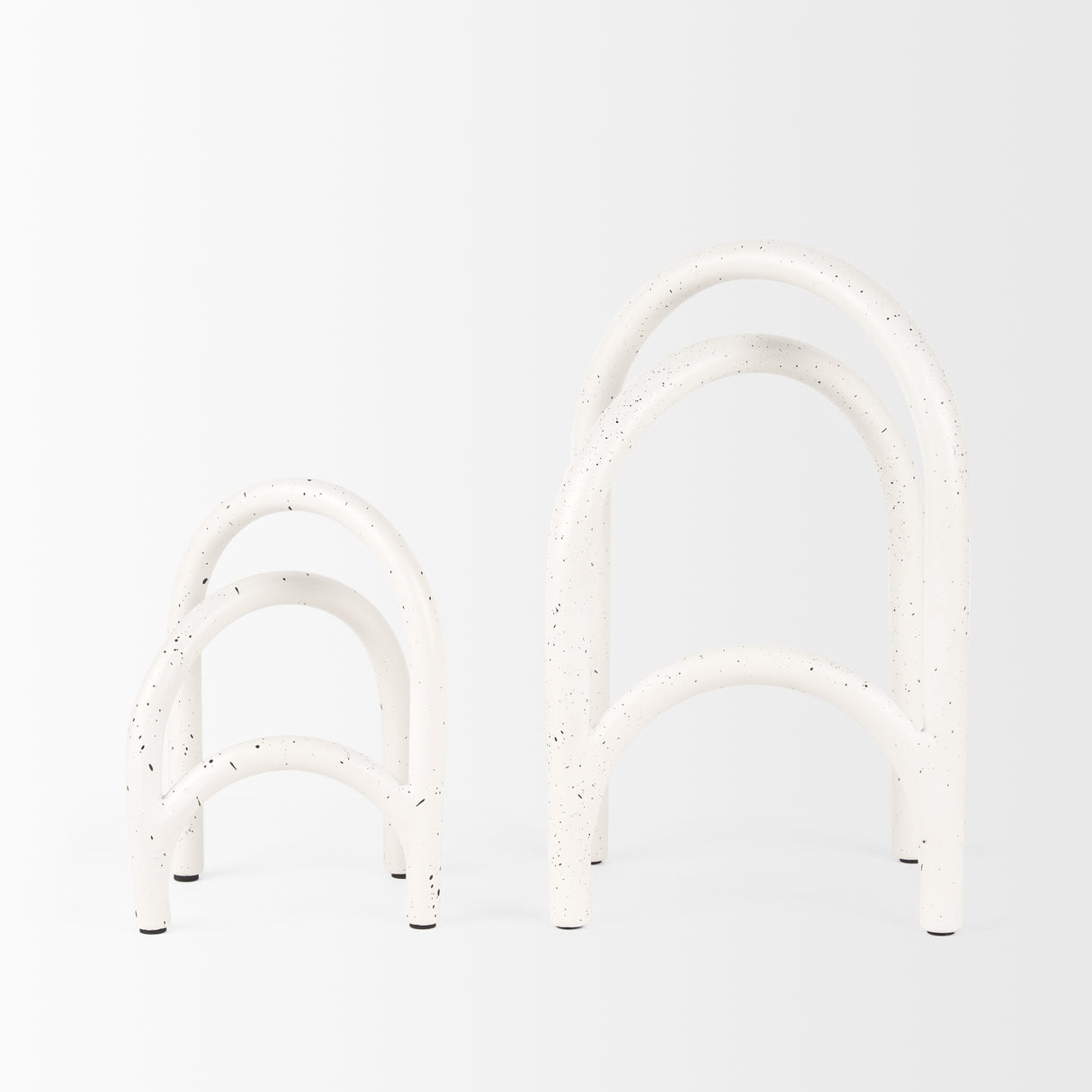 Springe White & Gray Speckled Arch Decorative Object (Set of 2) from Mercana - Luna Furniture