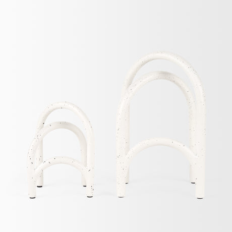 Springe White & Gray Speckled Arch Decorative Object (Set of 2) from Mercana - Luna Furniture