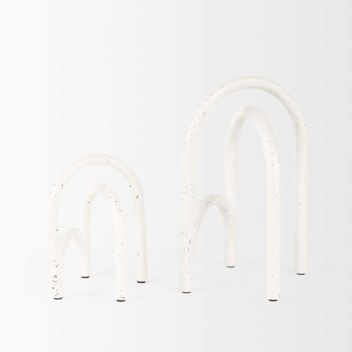 Springe White & Gray Speckled Arch Decorative Object (Set of 2) from Mercana - Luna Furniture