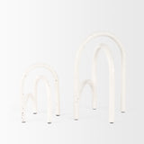 Springe White & Gray Speckled Arch Decorative Object (Set of 2) from Mercana - Luna Furniture