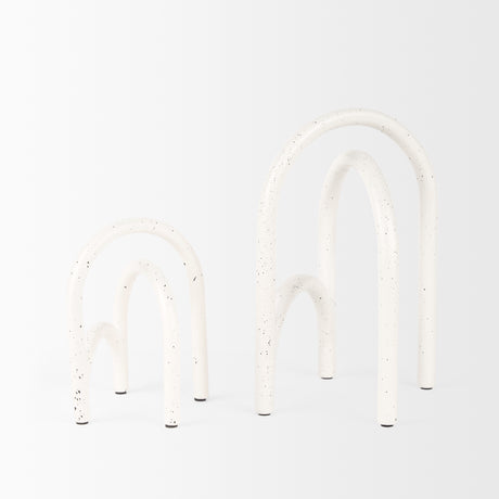 Springe White & Gray Speckled Arch Decorative Object (Set of 2) from Mercana - Luna Furniture
