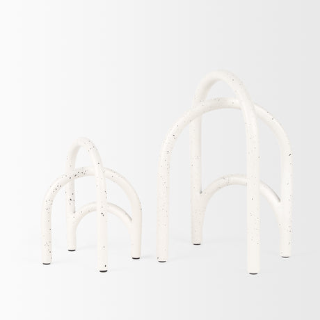 Springe White & Gray Speckled Arch Decorative Object (Set of 2) from Mercana - Luna Furniture