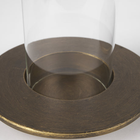 Vivian Gold Metal and Glass Hurricane Candle Holder (Set of 2) from Mercana - Luna Furniture