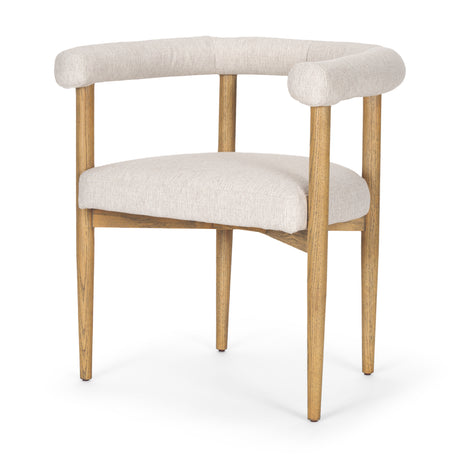 Arden Dining Chair w/ Medium Brown Wood and Cream Twill Fabric from Mercana - Luna Furniture