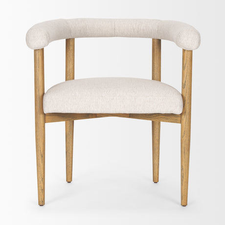 Arden Dining Chair w/ Medium Brown Wood and Cream Twill Fabric from Mercana - Luna Furniture