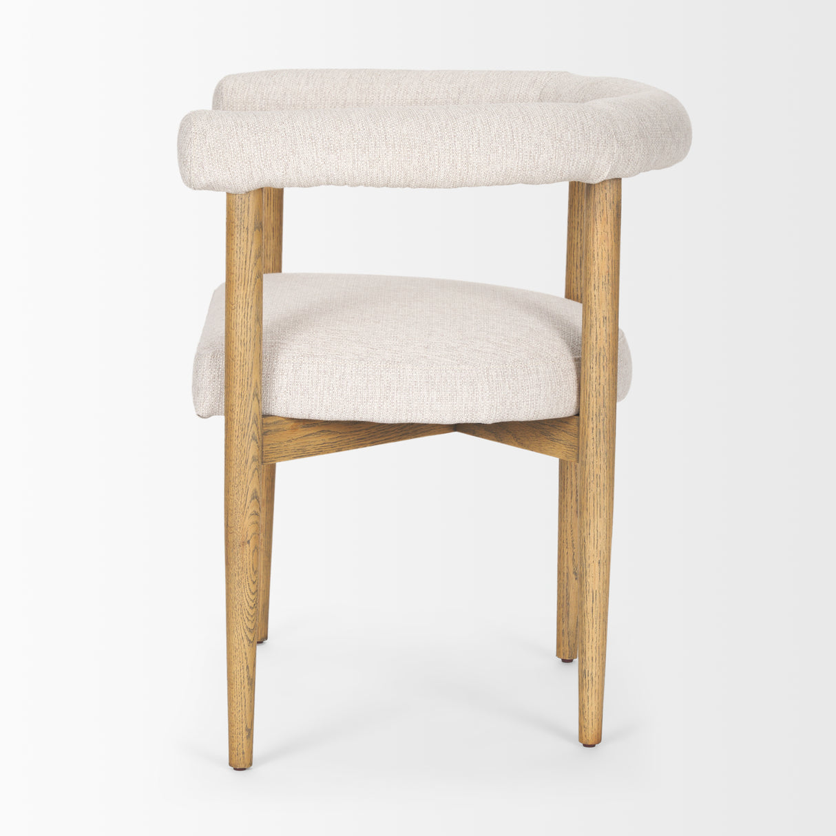 Arden Dining Chair w/ Medium Brown Wood and Cream Twill Fabric from Mercana - Luna Furniture