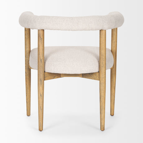 Arden Dining Chair w/ Medium Brown Wood and Cream Twill Fabric from Mercana - Luna Furniture