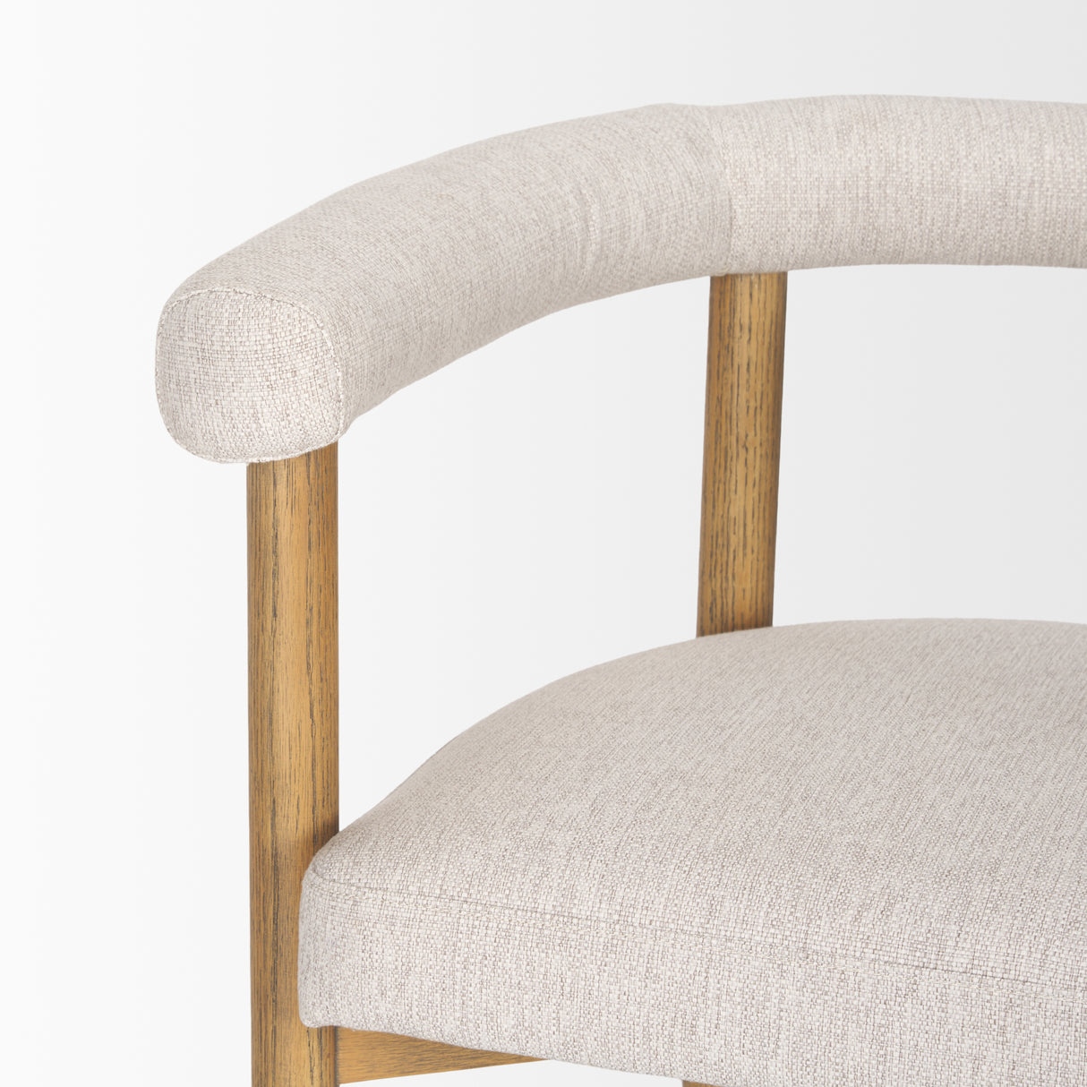 Arden Dining Chair w/ Medium Brown Wood and Cream Twill Fabric from Mercana - Luna Furniture