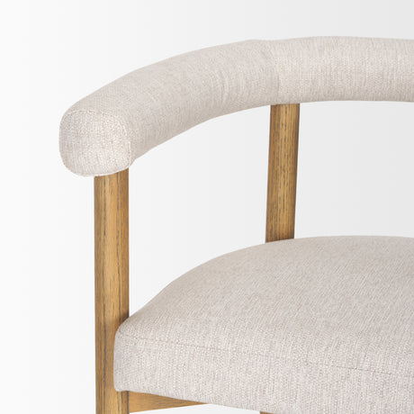 Arden Dining Chair w/ Medium Brown Wood and Cream Twill Fabric from Mercana - Luna Furniture