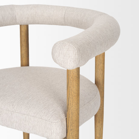 Arden Dining Chair w/ Medium Brown Wood and Cream Twill Fabric from Mercana - Luna Furniture