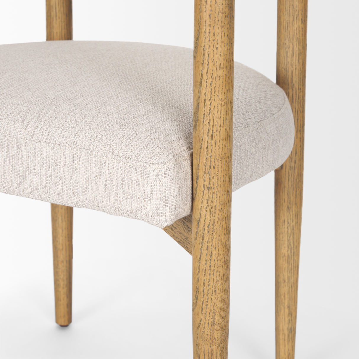 Arden Dining Chair w/ Medium Brown Wood and Cream Twill Fabric from Mercana - Luna Furniture