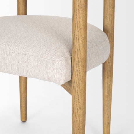 Arden Dining Chair w/ Medium Brown Wood and Cream Twill Fabric from Mercana - Luna Furniture