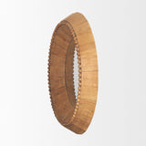 Ranela Light Brown Beaded Wooden Wall Mirror from Mercana - Luna Furniture