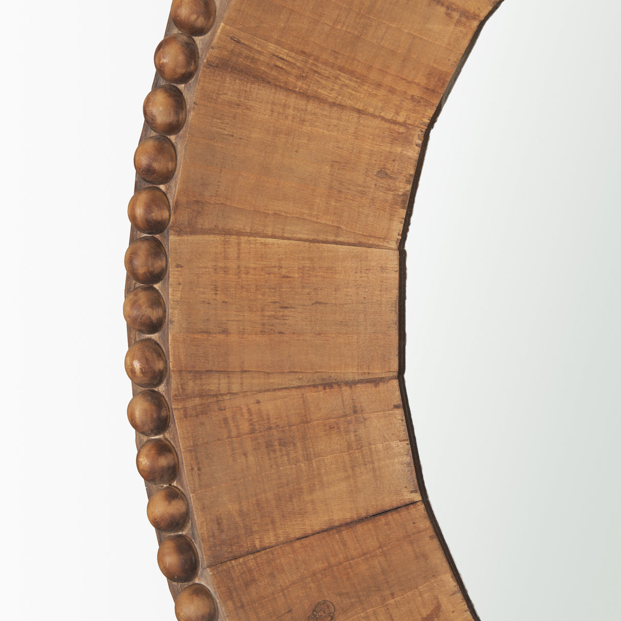 Ranela Light Brown Beaded Wooden Wall Mirror from Mercana - Luna Furniture