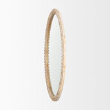 Roan Light Brown Wood Beaded Wall Mirror from Mercana - Luna Furniture