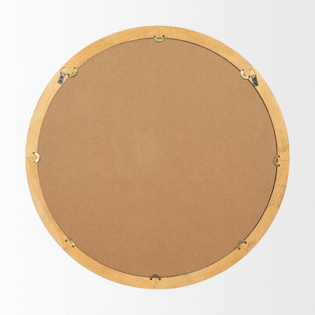 Roan Light Brown Wood Beaded Wall Mirror from Mercana - Luna Furniture