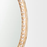 Roan Light Brown Wood Beaded Wall Mirror from Mercana - Luna Furniture