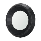 Ranela Black Beaded Wooden Wall Mirror from Mercana - Luna Furniture
