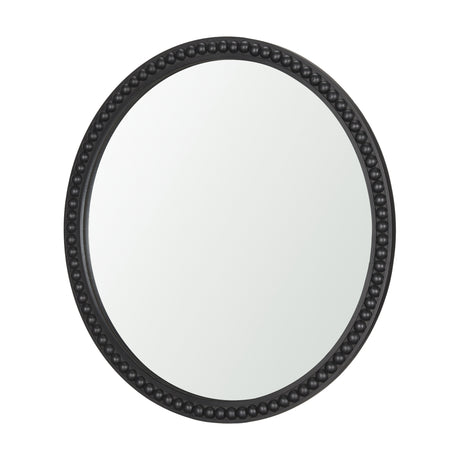 Roan Black Wood Beaded Wall Mirror from Mercana - Luna Furniture