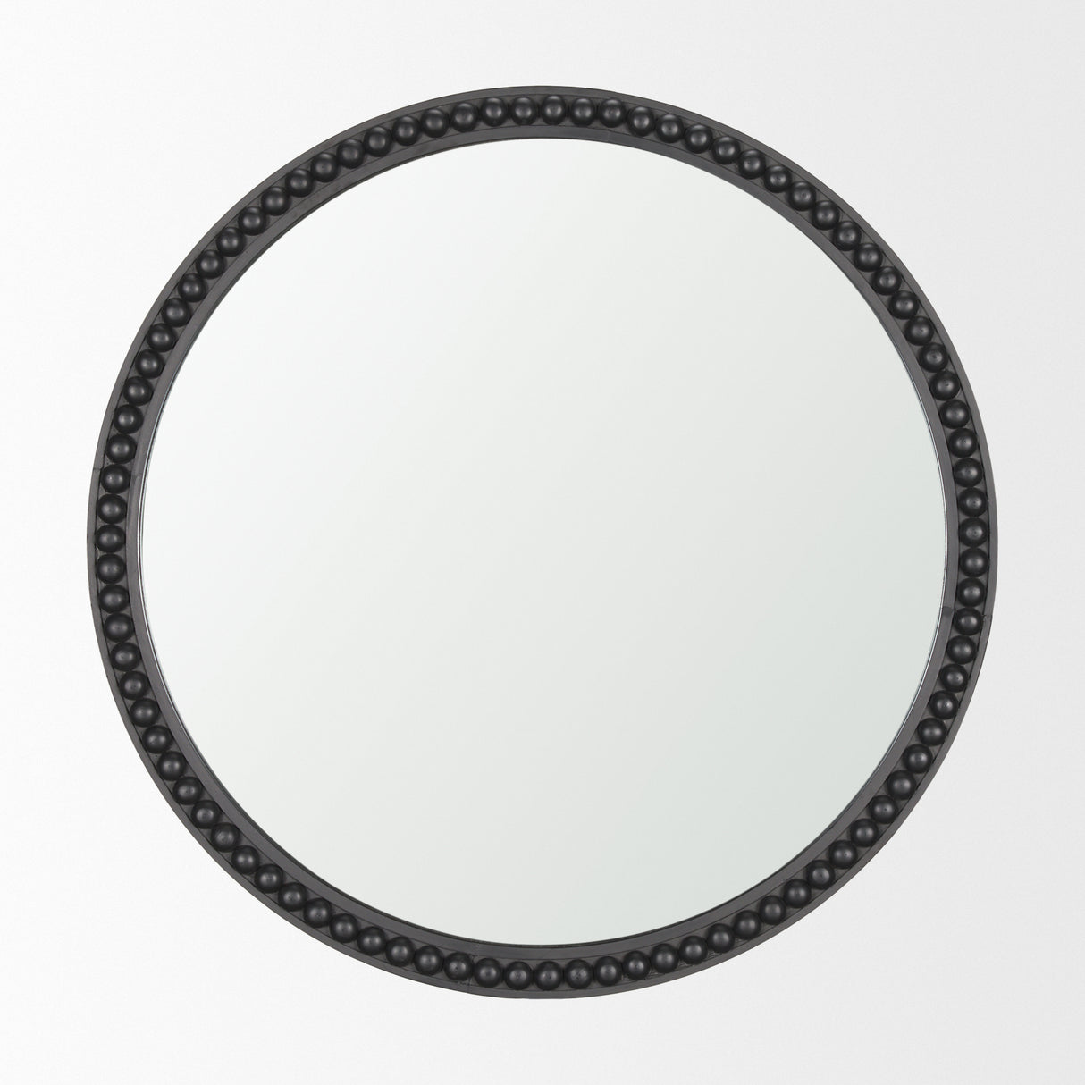 Roan Black Wood Beaded Wall Mirror from Mercana - Luna Furniture