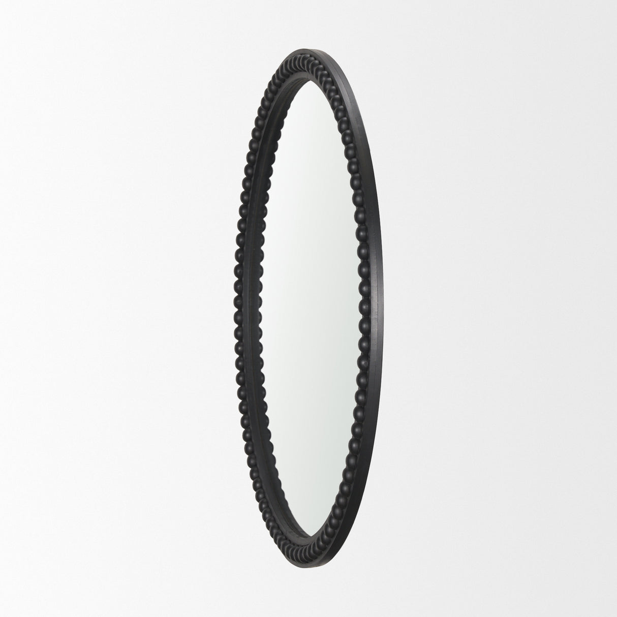 Roan Black Wood Beaded Wall Mirror from Mercana - Luna Furniture