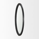 Roan Black Wood Beaded Wall Mirror from Mercana - Luna Furniture
