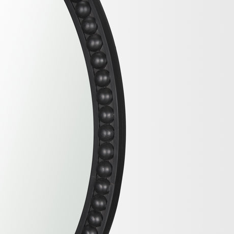 Roan Black Wood Beaded Wall Mirror from Mercana - Luna Furniture