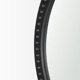 Roan Black Wood Beaded Wall Mirror from Mercana - Luna Furniture