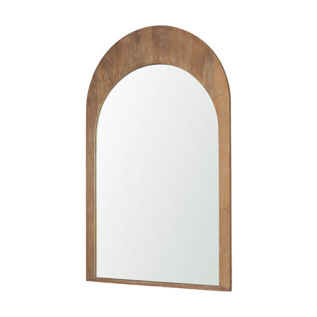 Celeste Light Brown Wood Medium Arched Mirror from Mercana - Luna Furniture
