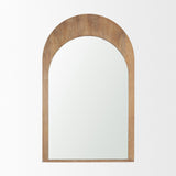 Celeste Light Brown Wood Medium Arched Mirror from Mercana - Luna Furniture