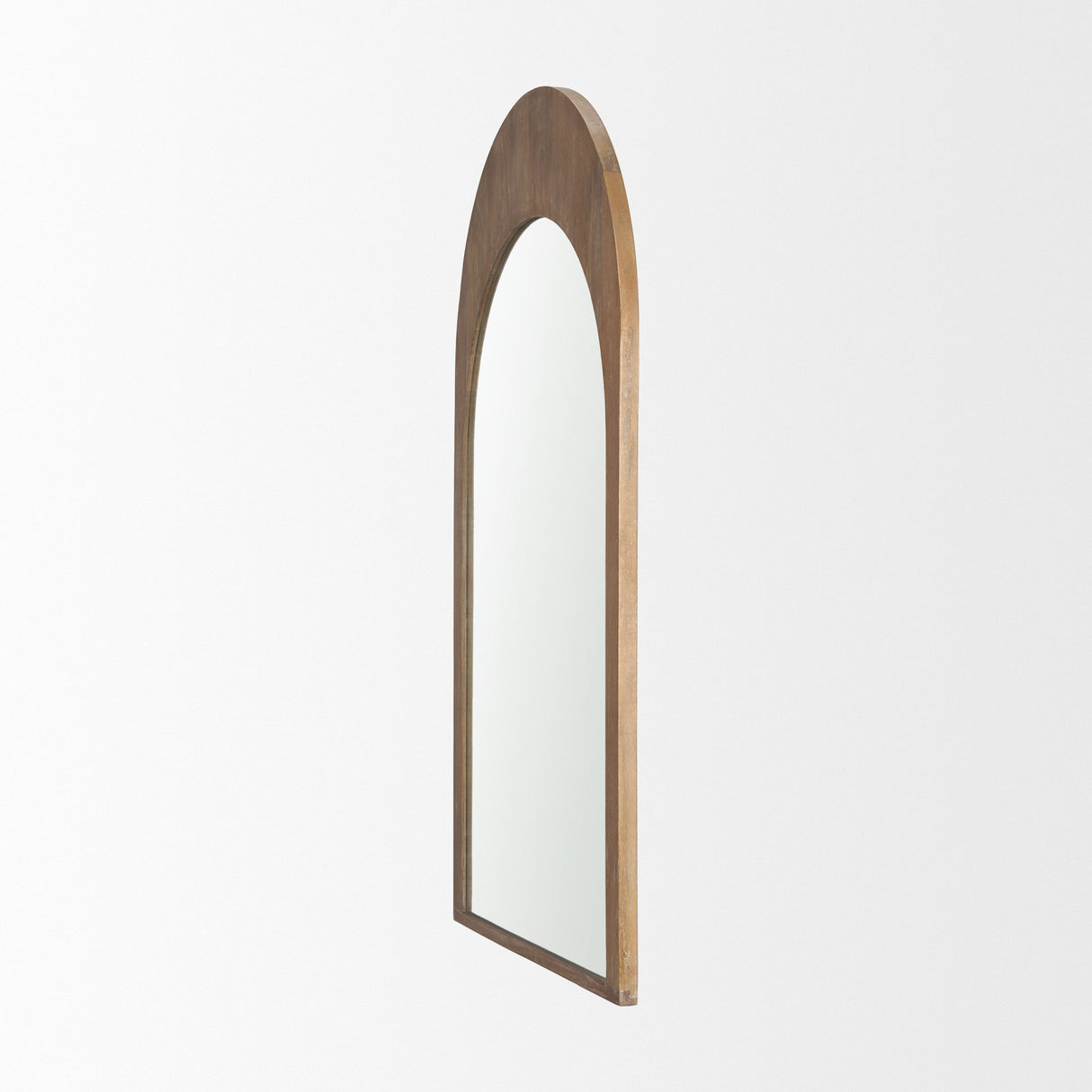 Celeste Light Brown Wood Medium Arched Mirror from Mercana - Luna Furniture