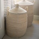 Kairi Set of 2 Seagrass Floor Baskets w/ Lids and Handles from Mercana - Luna Furniture