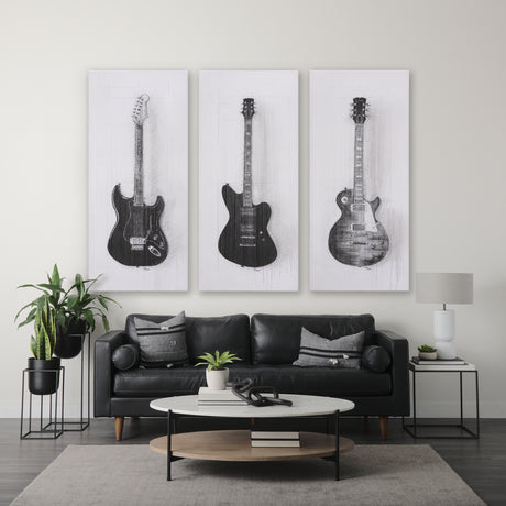 Guitar II by Mercana Studio a Hand Embellished Textured Canvas from Mercana - Luna Furniture