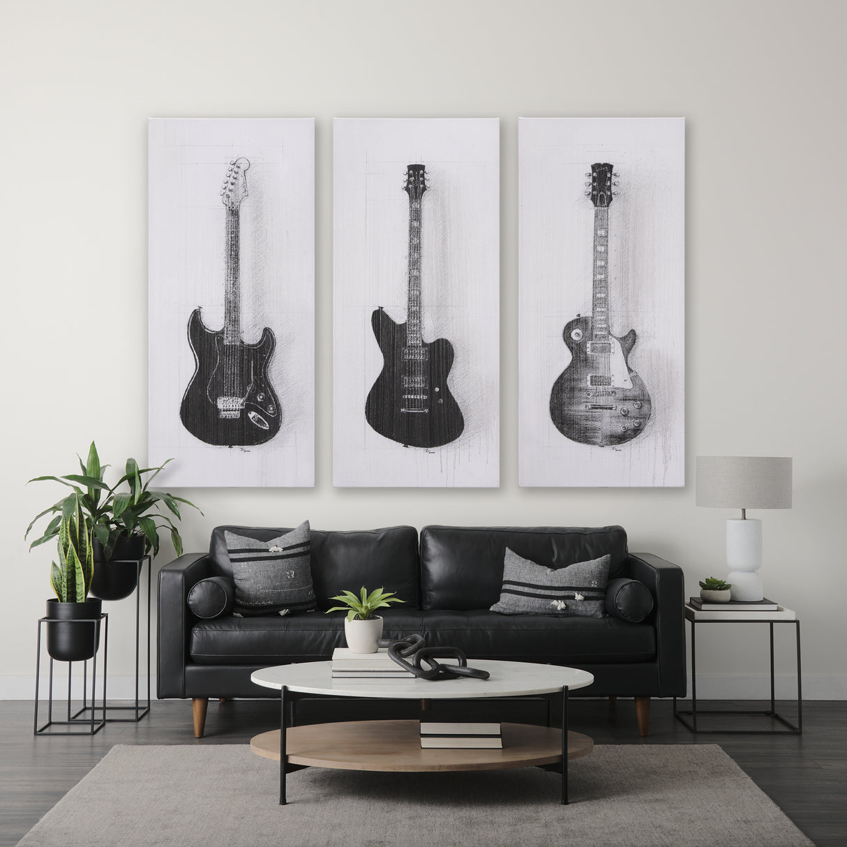 Guitar III by Mercana Studio a Hand Embellished Textured Canvas from Mercana - Luna Furniture