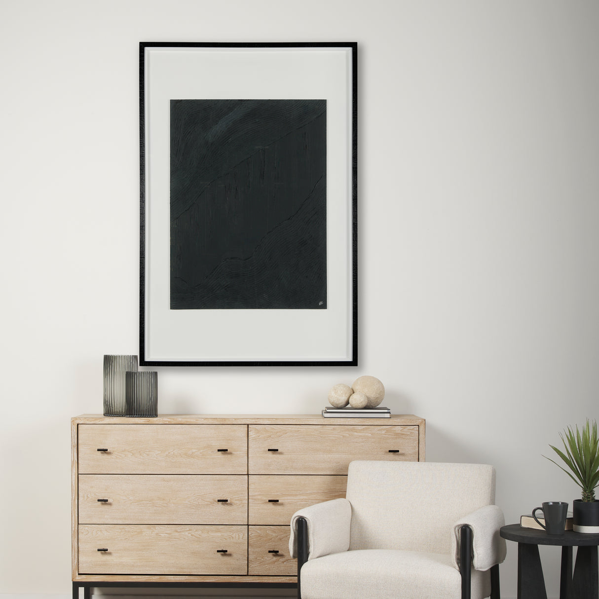 Slate II by Studio M a handmade Original Framed Artwork under Glass from Mercana - Luna Furniture