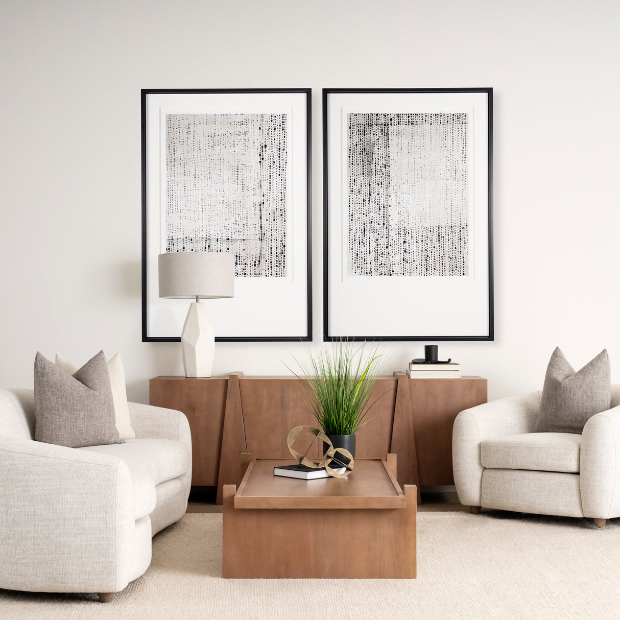 Dot Texture Tan III by Mercana Studio Hand Embellished Textured Framed Art Print Matted under Glass from Mercana - Luna Furniture
