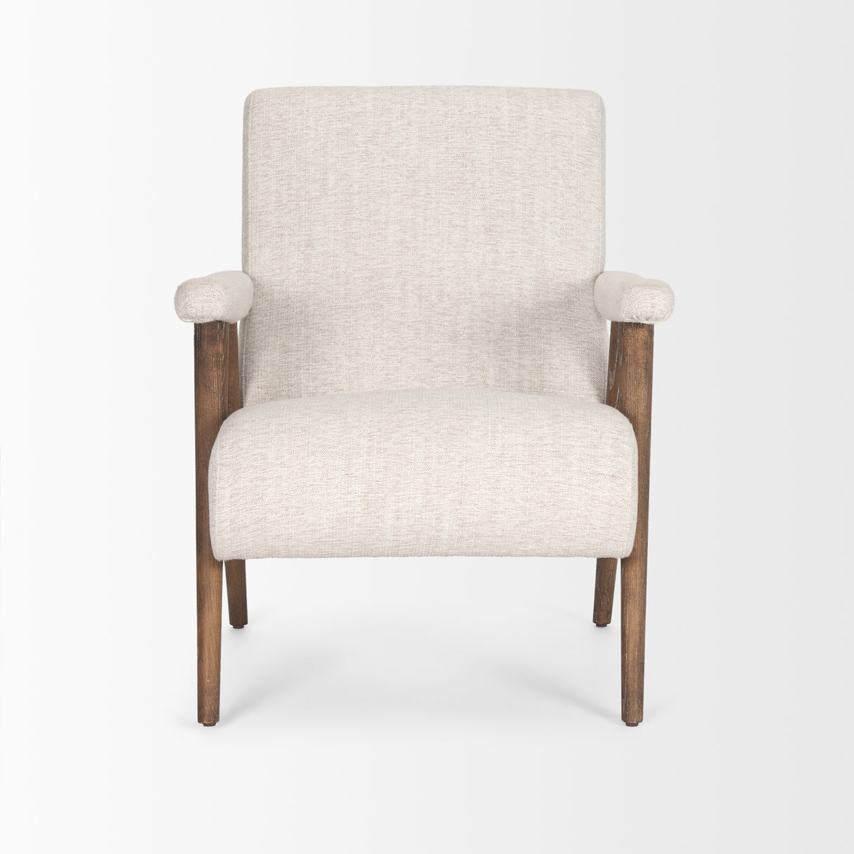 Nico Oatmeal Upholstered w/ Brown Wood Accent Chair from Mercana - Luna Furniture