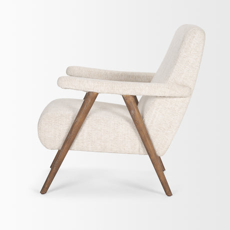 Nico Oatmeal Upholstered w/ Brown Wood Accent Chair from Mercana - Luna Furniture